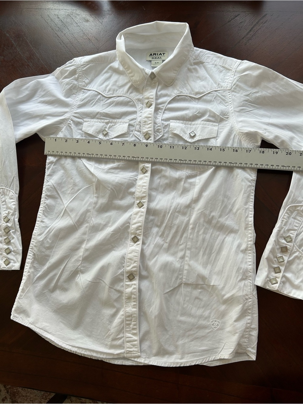 Ariat White Women's Long-Sleeve Western Snap Shirt size S - Picture 5 of 9